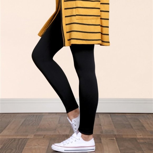 Basic Fleece lined black leggings - Picture 2 of 8